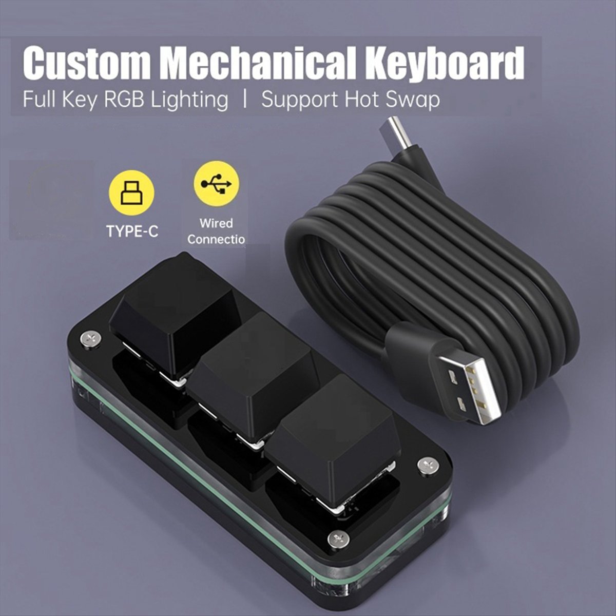 Gaming Keyboard Mini - Doyou 3 Tombol Pemrograman Makro Mini