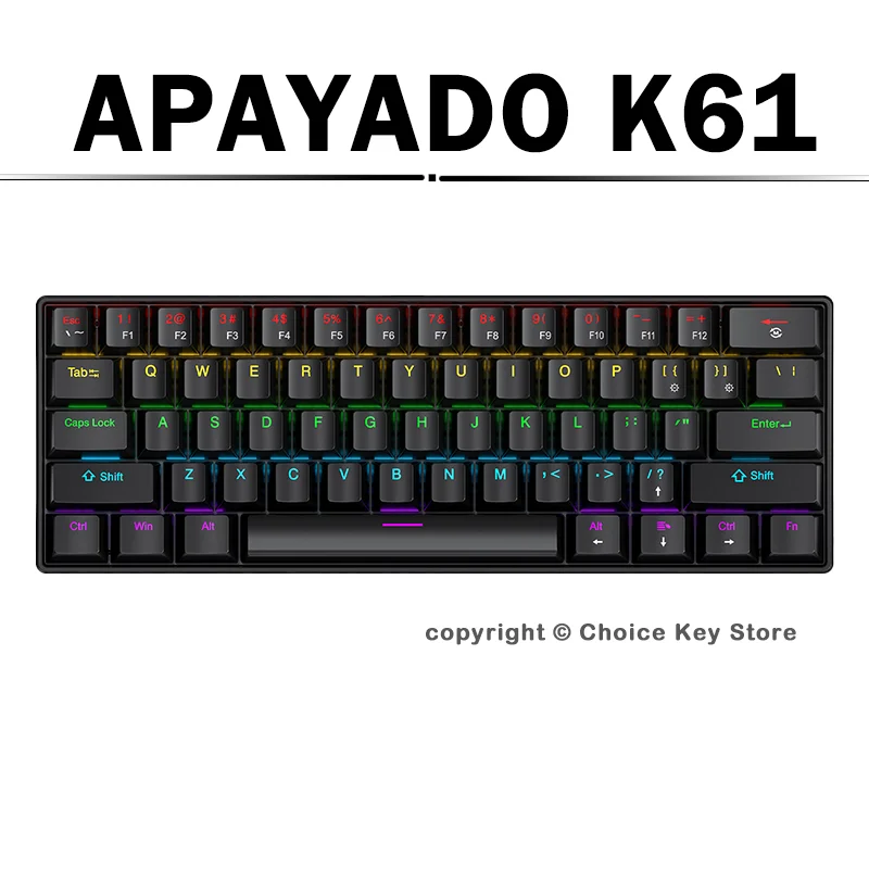 Keyboard Gaming Blue Switch - APAYADO K61 Keyboard Gaming Mekanik 60%