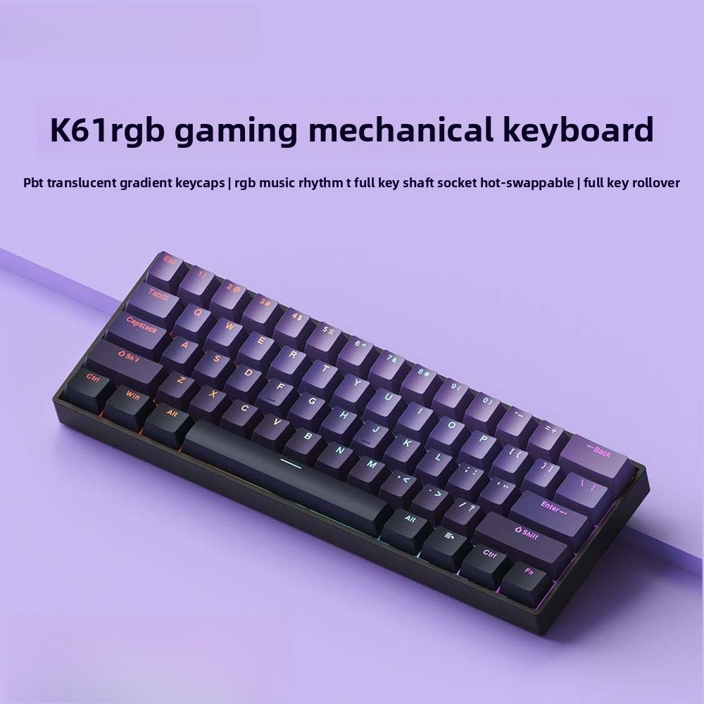 Teclado 60% Wireless Bluetooth - Keyboard Gaming Blue Switch ulasan dan harga