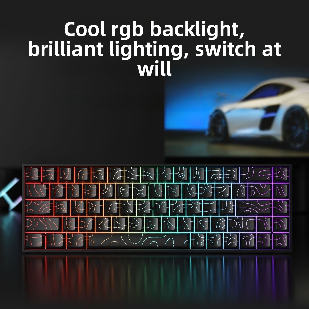Teclado 60% Wireless Bluetooth - Keyboard Gaming Blue Switch ulasan dan harga