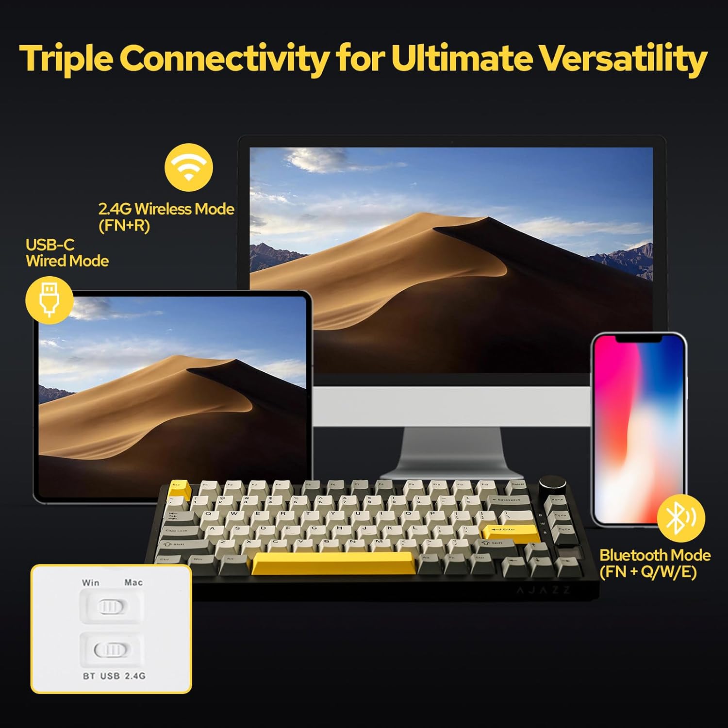 AJAZZ AK820/Pro Keyboard Mekan - Gaming Keyboard Hot Swappable ulasan dan harga